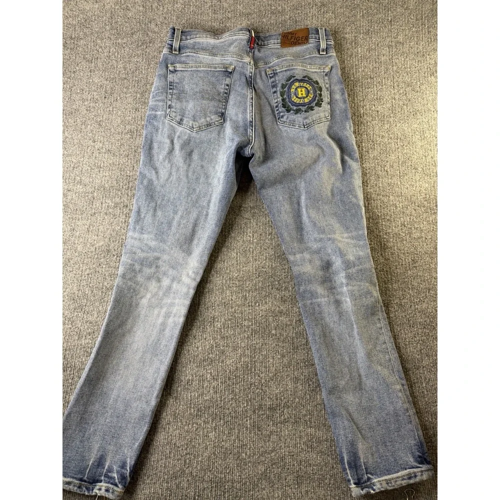 Tommy Hilfiger Denim Jeans Men 32x30 Skinny Moulante Pocket Crest Distressed Y2K